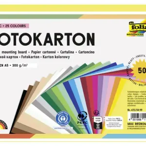 Fotokarton Folia 300gr A5 50vel assorti Gratis Retour
