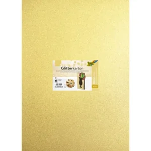 Glitterkarton Folia 50x70cm 300gr 5 vel goud In De Mode