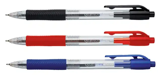 Aanbieding Balpen Quantore Grip drukknop rood medium ds a 12