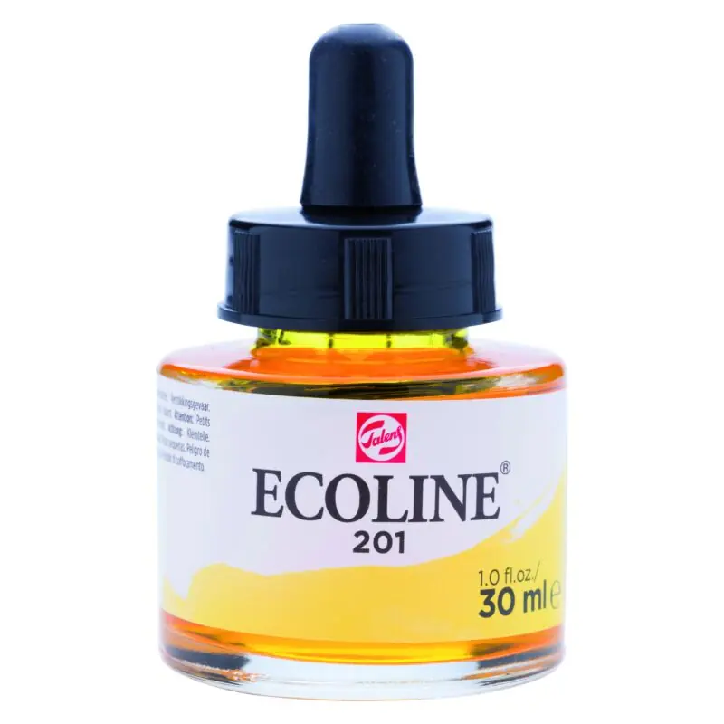 Flitsaanbieding Ecoline Vloeibare Waterverf Fles 30 ml Lichtgeel 201