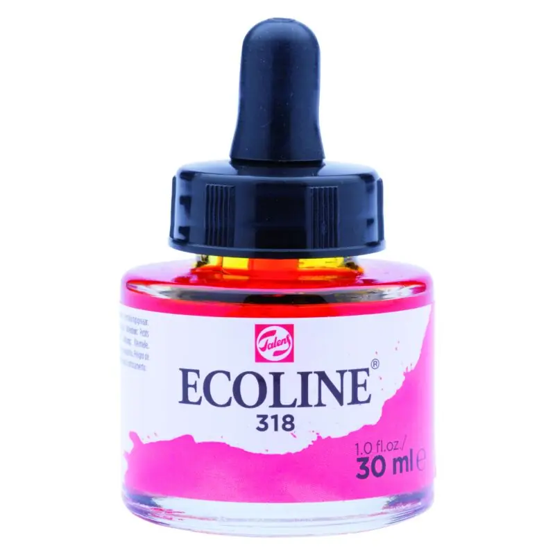 Direct Verzonden Ecoline Vloeibare Waterverf Fles 30 ml Karmijn 318