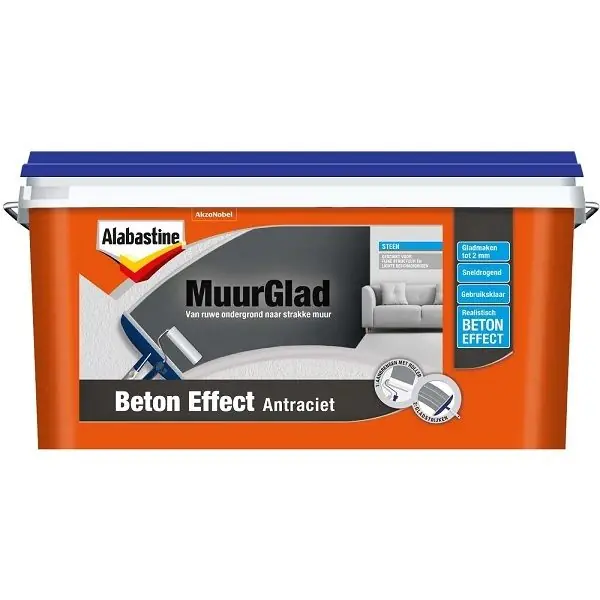 Aanbieding Alabastine MuurGlad Beton Effect - Antraciet
