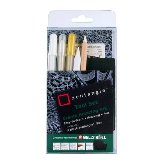 Zentangle Tool Set 10 stuks zwart (pennen en tiles) Favoriet